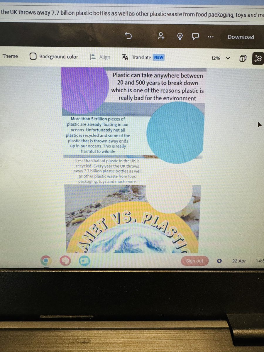 We also joined an Adobe live lesson this afternoon, where we started to create infographics providing information about #EarthDay2024. We specifically looked into this years theme of ‘Planet vs. Plastics’ 🌍 #DCF @cwmffrwdoer