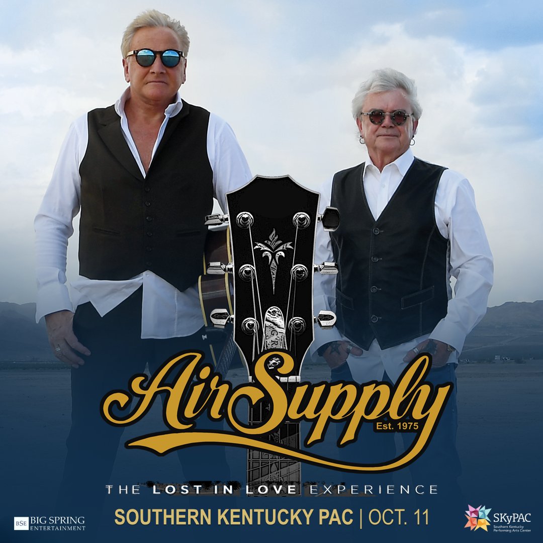 TheSKyPAC's tweet image. On October 11th,we welcome the soft-rock duo, Air Supply to SKyPAC. In this 45th anniversary year, the duo continues to tour the world, captivating audiences all over. To the delight of their fans both new and old,their journey continues.🎉Tickets go on sale Friday, 4/26 at 10AM.
