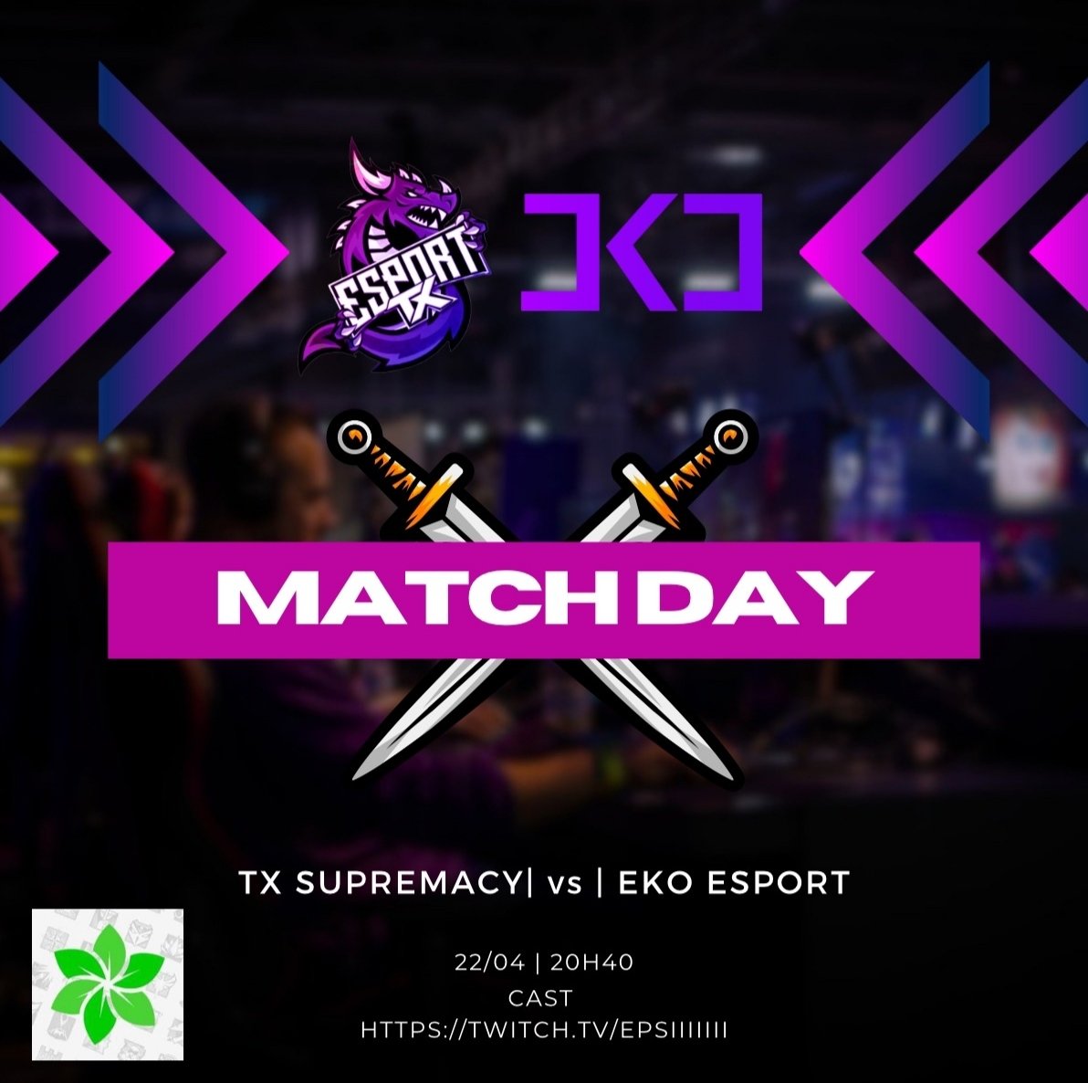Ce soir c'est match pour la TX Supremacy 💜🔥 !

Top Départ : 20h40 
Contre la <a href="/EKOEsports_/">EKO Esports</a> 
Cast by 🎙️ : twitch.tv/EPSIIIIIII

Gooooooo les soutenir, good Luck aux deux équipes 🦾 !