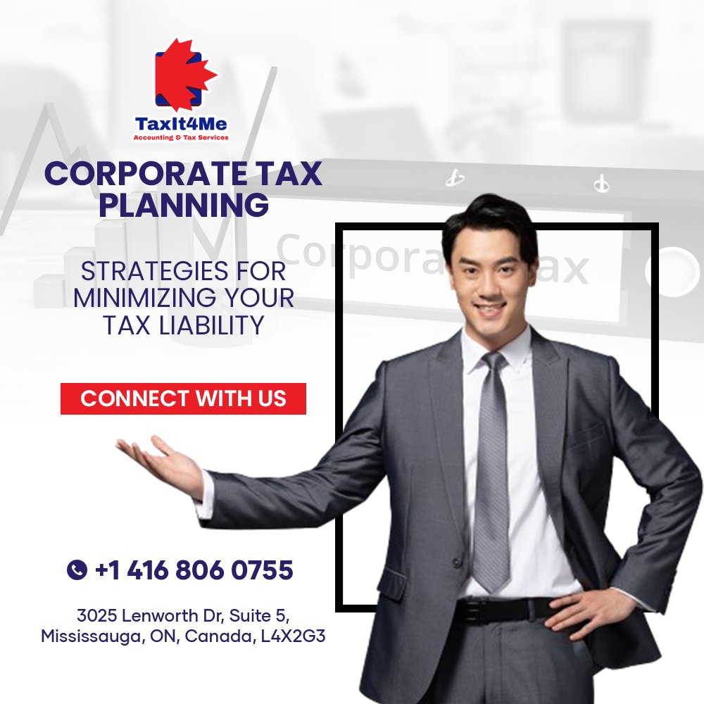 Navigate 𝐜𝐨𝐫𝐩𝐨𝐫𝐚𝐭𝐞 𝐭𝐚𝐱 𝐩𝐥𝐚𝐧𝐧𝐢𝐧𝐠 with ease with TaxIt4Me.

Our expert team provides tailored strategies
☎ | +1 (416) 806-0755
🌎 | taxit4me.com
.
.
.
#taxit4me #taxservices #taxfiling #taxplanning #budgeting #taxreturn #financialreport #bookkeeping