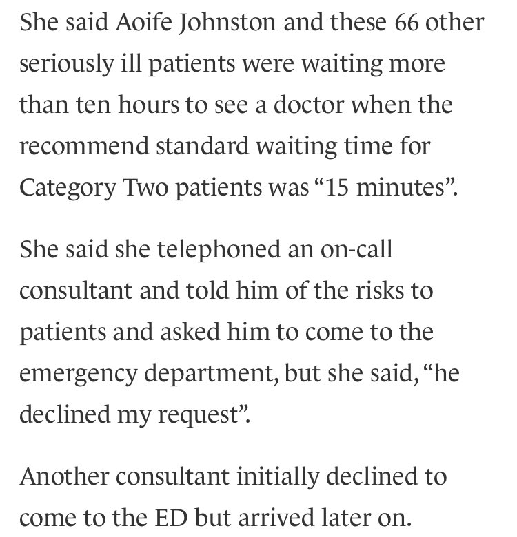 Read these quotes from the inquest into the death of Aoife Johnston, I beg you.

Ireland has become a place where 16 year olds die screaming in agony in hospitals devoid of staff.

The information provided is horrifying.

This government is murdering its people through austerity.