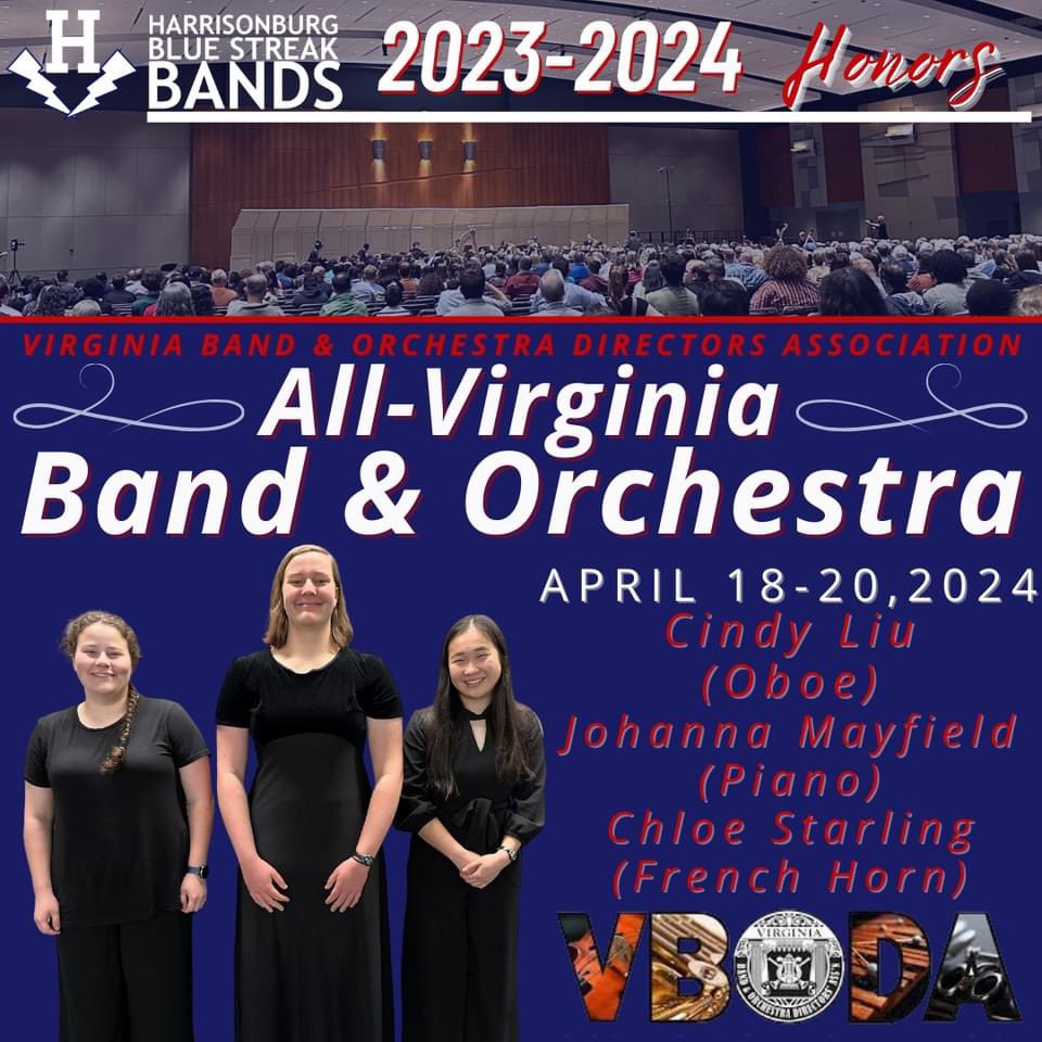 Congrats to our 3 <a href="/HCPSNews/">Harrisonburg City Public Schools</a> <a href="/HarrisonburgHS/">Harrisonburg HS</a> students who made All Virginia!
