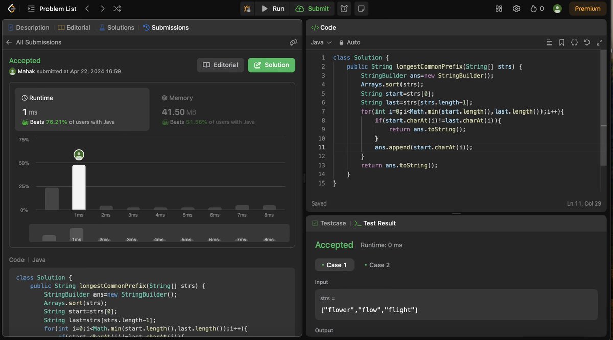 Day 5:  Leetcode- Qn 14. Longest Common Prefix
Data Science- Numpy & Pandas

#100daysofcodechallenge #connect