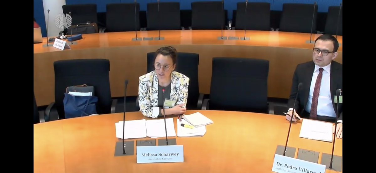 My colleague @MelissaScharwey @msf_de @MSF_access spoke at the Subcommittee for Global Health @Bundestag about the necessity to include binding measures on transparency, equity and access to medical tools in the #PandemicTreaty @WHO