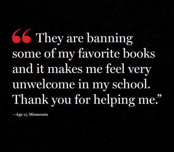 'This card saved my mental health.' @splbuzz has released a report with @BklynLibrary spotlighting the voices of #BooksUnbanned youth on the devastating impact of censorship and the joy of reading freely. Read the report: post.spl.org/3U9b6DU