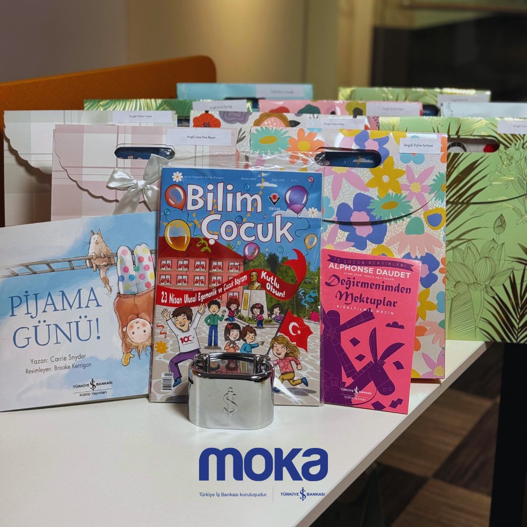Çalışanlarımızın çocuklarına 23 Nisan sürprizi bizden! Türkiye İş Bankası ikonik kumbarası, Bilim Çocuk dergisi ve İş Kültür Yayınları'ndan bir kitap✨
Ulu Önderimiz Mustafa Kemal Atatürk'ün tüm dünya çocuklarına armağanı 23 Nisan Ulusal Egemenlik ve Çocuk Bayramımız kutlu olsun!
