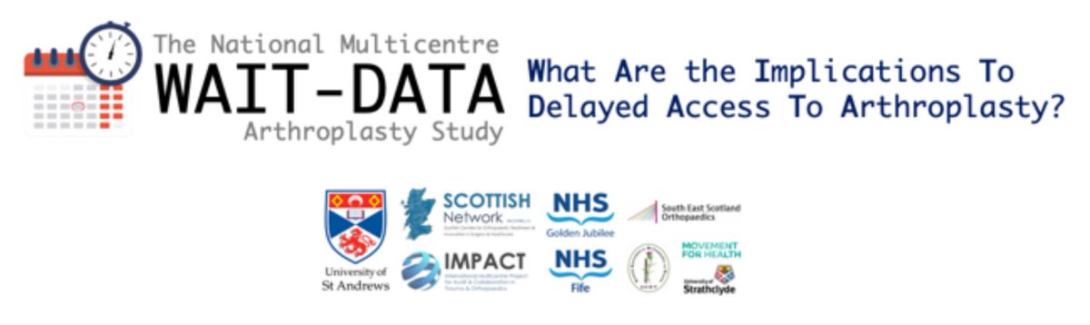 📣NEW: Collaborative Study 📣 

What Are the Implications To Delayed Access to Arthroplasty? 📅 🦴 

🇬🇧UK study
🏥Open to all units
🧍‍♂️Patient survey
✍️ Collaborative authorship

Register here: 🔗 tinyurl.com/ycyprf2v

@scottish_ntc @IMPACTAudits @StAndMedicine 
#orthotwitter