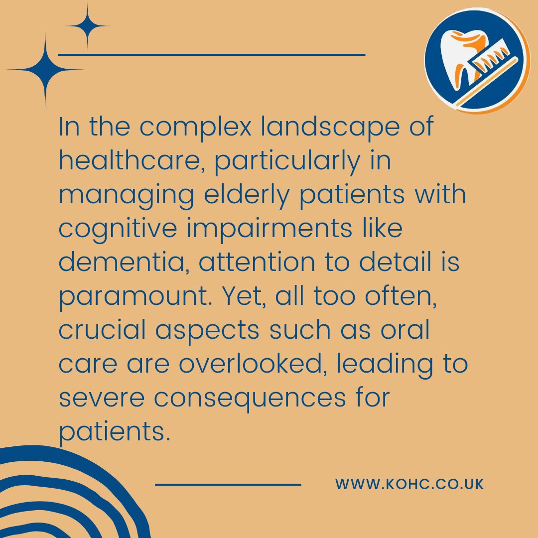 We can not stress the importance of prioritizing oral care in the comprehensive management of elderly patients with dementia.

kohc.co.uk 

#carers #caremanagers #carehomemanager #residentialcare #respitecare #dementiacare #careworker #nursinghome #eldercare