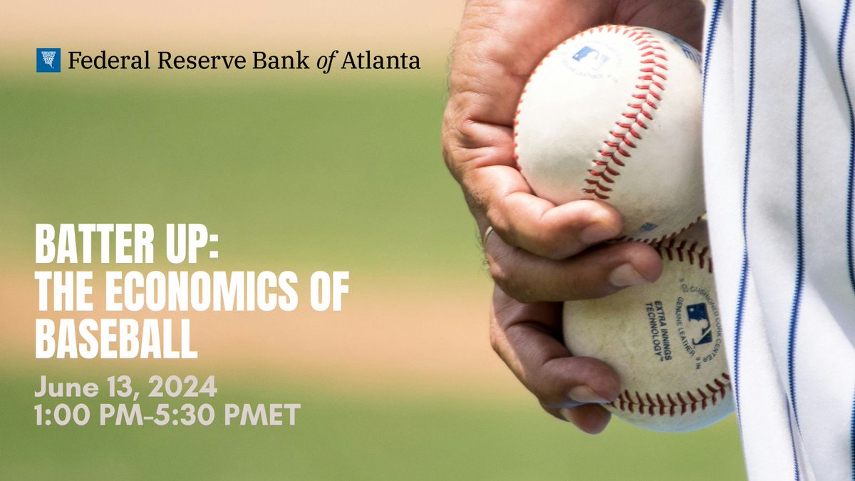 FLAeconomics's tweet photo. Swing into the intersection of sports and economics!⚾

Join the @AtlantaFed's Jacksonville Branch on June 13 for a unique educators' evening exploring the economics behind baseball.

Register by June 6th—learn more!⬇
https://t.co/or8tU2KFyg https://t.co/xW6GsSeX4h