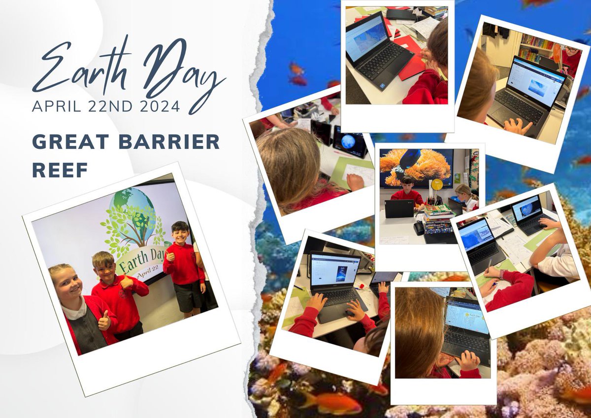 standrewsmajor's tweet photo. Y4 celebrated Earth Day today by researching the impact of climate and humans on the Great Barrier Reef and what we can do to ‘invest in our planet’.
#SAMsY4 #EarthDay2024 #dcf #BlueAbyss https://t.co/LMNiaGftZU