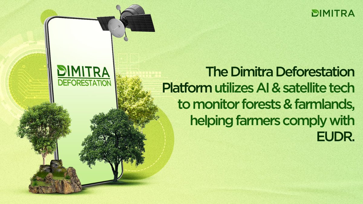 🌳Under the EUDR legislation, millions of farmers and traders must demonstrate that their farming does not lead to deforestation. The Dimitra platform offers a bird's-eye view of the world’s forests and farmlands and detects changes using AI & satellite tech.🛰 🎥Watch this…