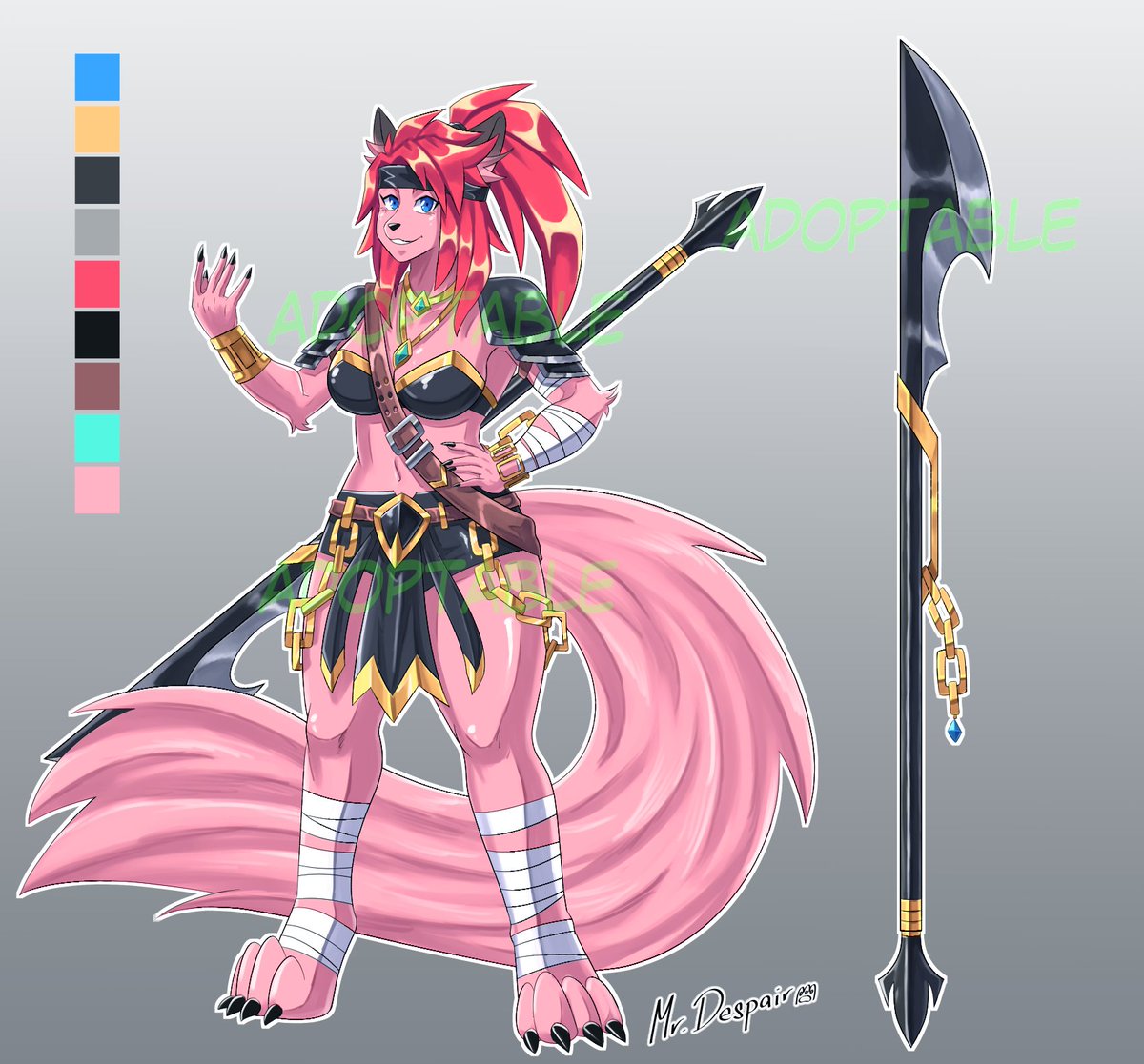 WARRIOR ADOPTABLE
Link in comments

#adopt #adopts #adoptable #auction #openauction #openadoptable #originalcharacter #adoptableauction #ocadoptable #cute #anthro #adoptables #wolf #fox #female #forsale #paypal #oc #wolfadoptable #furry #characterforsale #fantasy #warrior #sword