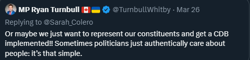 You really think a $200 monthly to 30% of PWDs  #CanadaDisabilityBenefit, represents your constituents desires accurately @TurnbullWhitby ?

Do you think solidifying legislated poverty status of Disabled people, shows authentic care Ryan ?

Make them do better.
it's THAT simple.