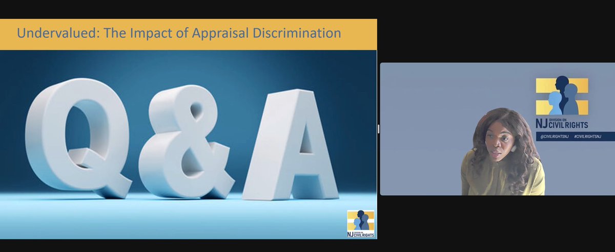 Great forum this afternoon on appraisal bias hosted by @CivilRightsNJ