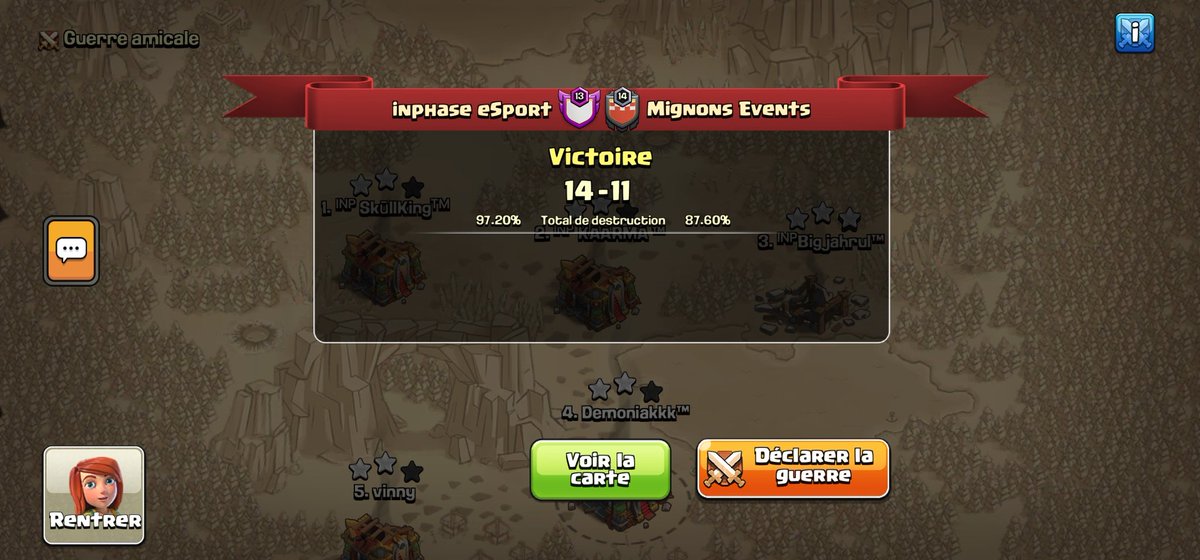 Match contre Mignons Events en #FCL ⚔️

GG à nos adversaires <a href="/MignonsTeam/">Team Mignons</a> 🔥

⭐️⭐️⭐️ <a href="/ErevoStm/">Demoniak™</a> <a href="/vinny_inp/">Vinny_inp</a> <a href="/johan_pakula/">SkullKing®️</a> <a href="/KAARMA1990/">ᴵᴺᴾ KÃÃRMÃ ™</a> et Bigjahrul