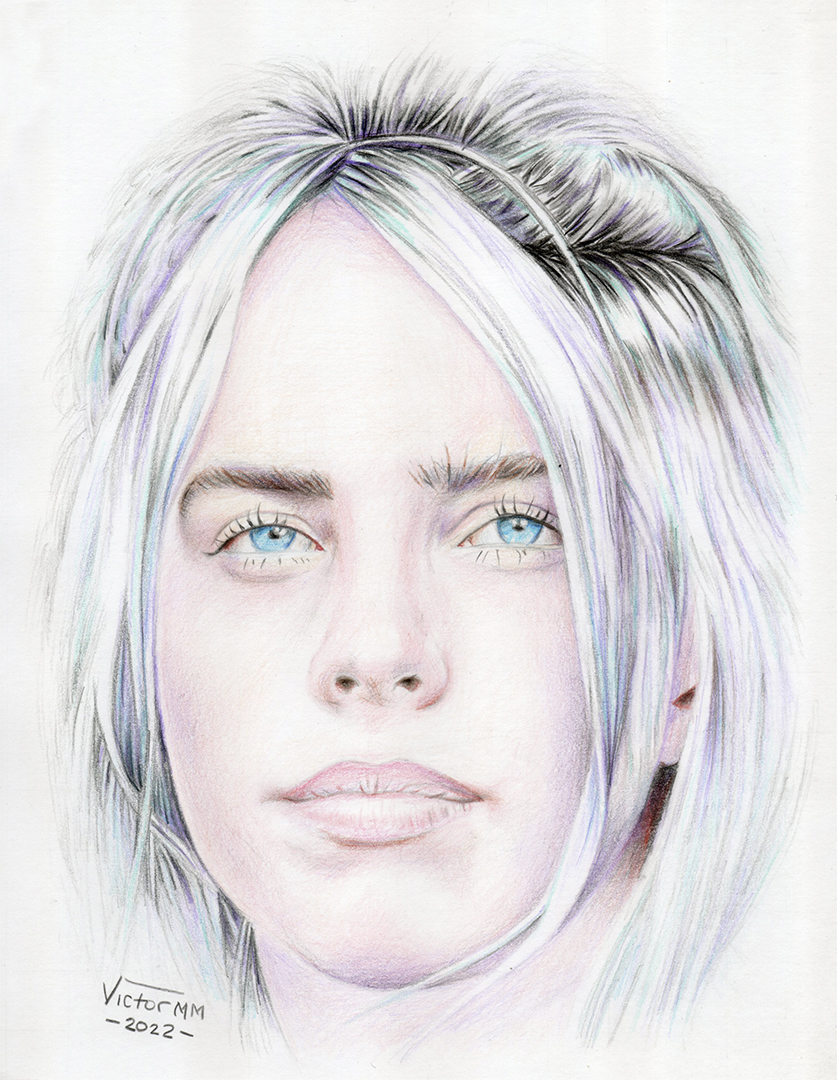 Billie Eilish @billieeilish #portrait retrato por by Victor M. Martinez, artista plástico y heráldico, #dibujo #drawing 28x22 cms, apoye y siga mi obra #BillieEilish #BillieEilishHot #GRAMMYs #billieeilishstan #Oscars #Art #Arte #lovebillieeilish #ArtForSale #Barbie #Venezuela