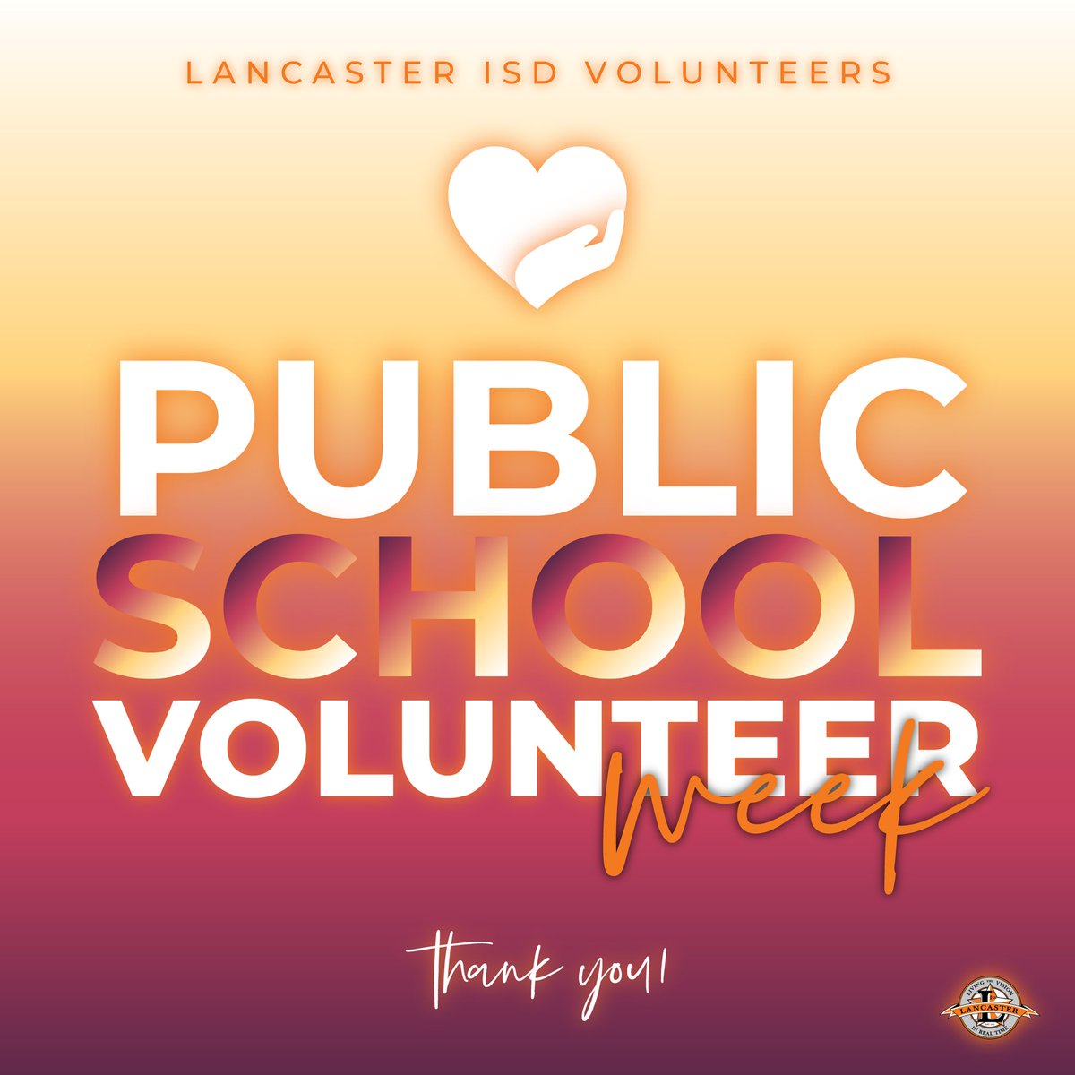 Big shoutout to all our amazing volunteers in Lancaster ISD! Thanks for your awesome support and dedication. You make our schools better every day! 🙌 #PublicSchoolVolunteerWeek