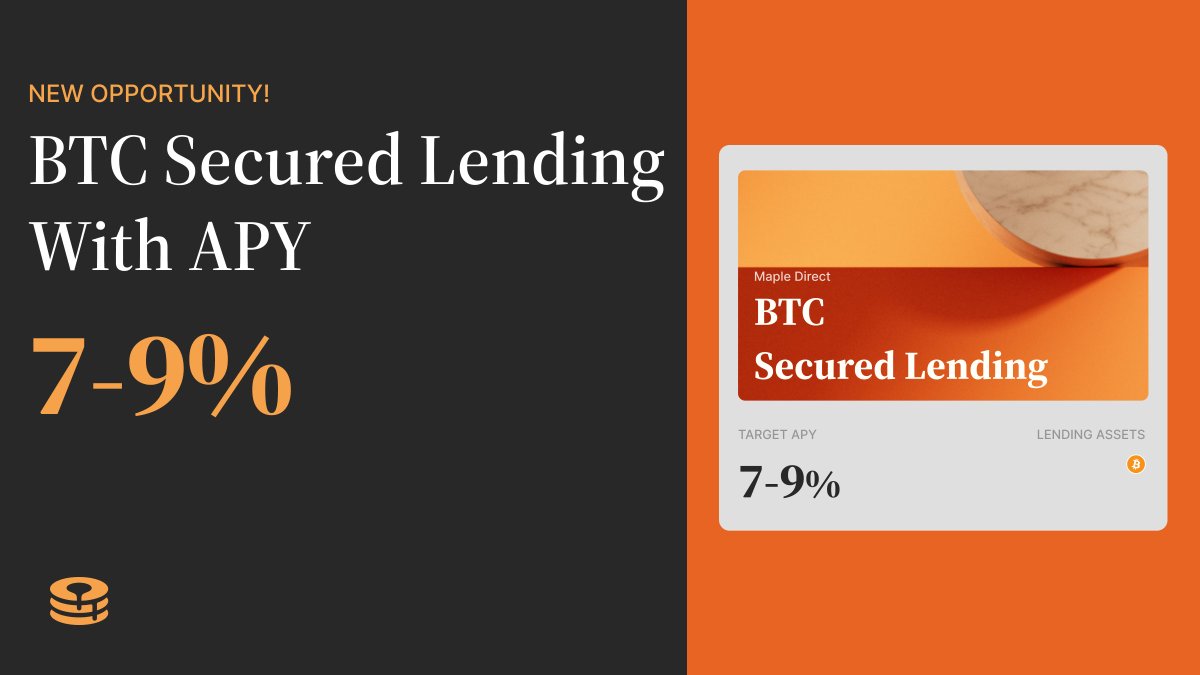 🔔 Final Call 🔔 The first tranche of our new BTC Secured Lending Pool only has a few spaces remaining. Earn sustainable native yield on $BTC. 🟠 7-9% Target APY 🟠 1 BTC minimum deposit 🟠 Commitments close April 30, 2024 ▶️ Get Access: form.typeform.com/to/DQLN2ncw#as…