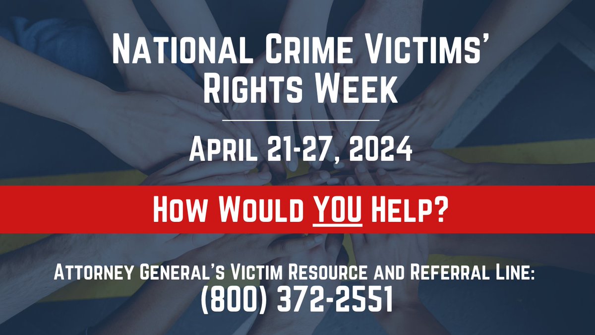 It's National Crime Victims' Rights Week, and we are committed to supporting survivors.

As part of our zealous collaboration, our Office is finalizing a new domestic violence manual to assist prosecutors in the pursuit of justice. #NCVRW2024