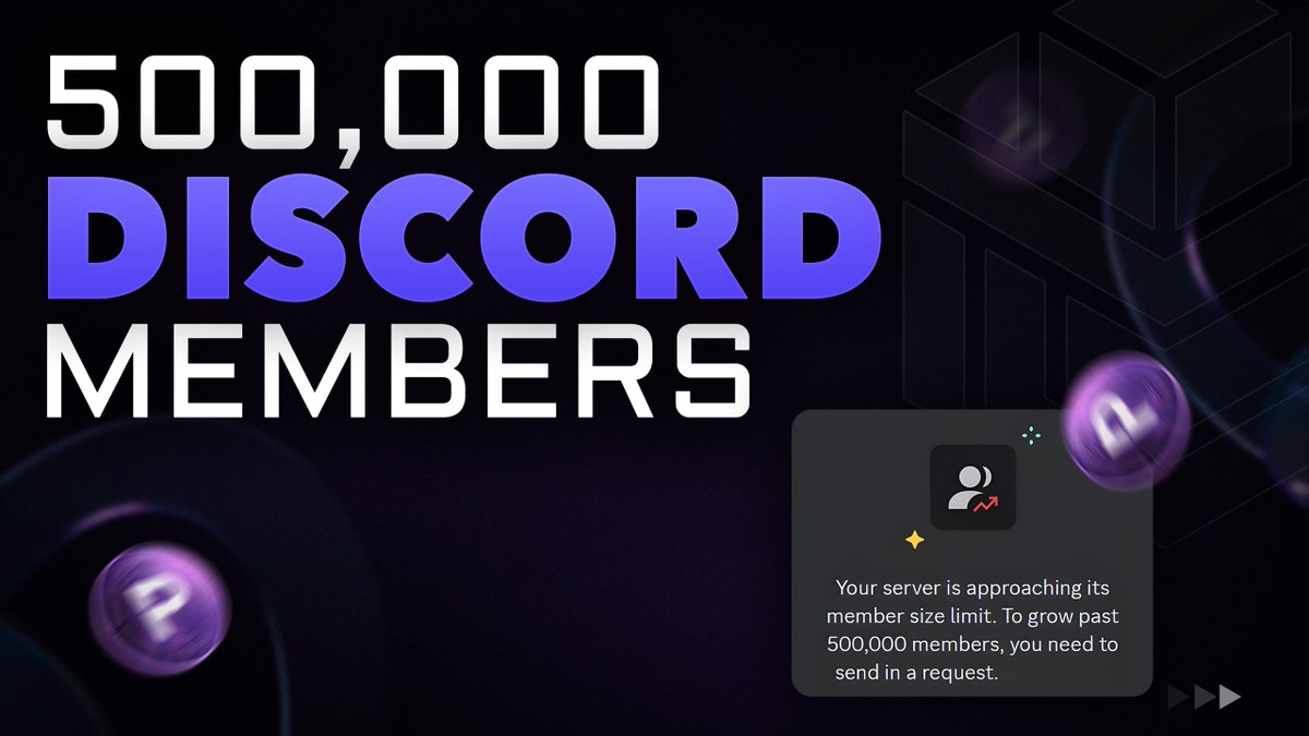 Our Discord has officialy reached 500k members, which is the @discord maximum capacity!📈

An exciting new milestone highlighting the immense excitement around the $PARAM gaming ecosystem. 

Discord limit will be raised soon, allowing more users to join us.