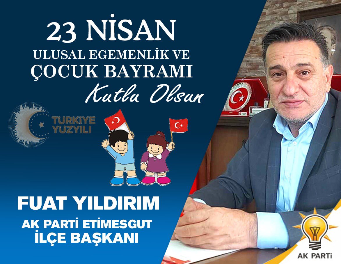 Atatürk ve mücadele arkadaşlarını,aziz şehitlerimizi,gazilerimizi saygı,şükran ve minnetle anıyorum.Ülkemizin, milletimizin ve tüm dünya çocuklarının 23 Nisan Ulusal Egemenlik ve Çocuk Bayramını en içten dileklerimle kutluyor, saygı ve muhabbetlerimi sunuyorum. @BskFuatYildirim