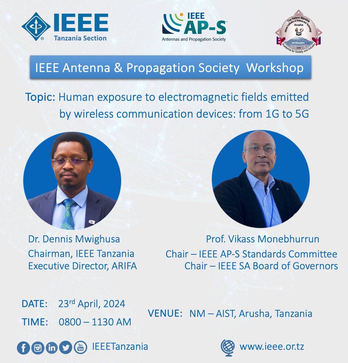 IEEE AP-S Workshop at NM-AIST Arusha, Tanzania. <a href="/Mwighusa/">Dennis Mwighusa (DEng., CEng., SMIEEE)</a> <a href="/IEEEorg/">IEEE</a> <a href="/ieeeaps/">IEEE APS</a>