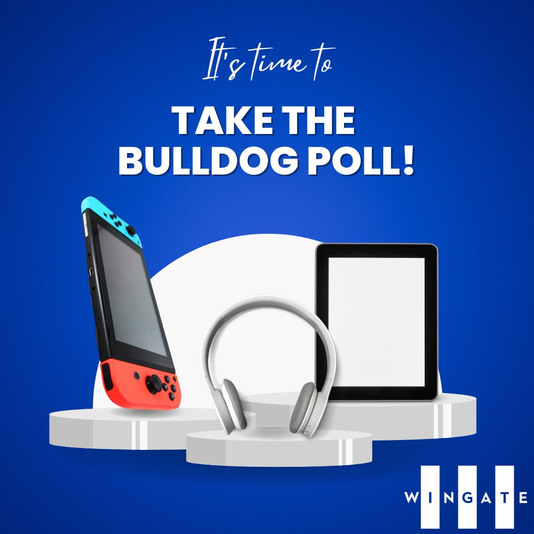 WingateUniv's tweet image. Hey Bulldogs!!! Have you taken the Bulldog Poll yet? Check your email and fill out the Bulldog Poll to win prizes!! Let your voice be heard.

iPad
Beats Headphones
Nintendo Switch
and more!
.
#BulldogPoll #WingateUniv #LabOfDifferenceMaking #OneDog #WingateNation