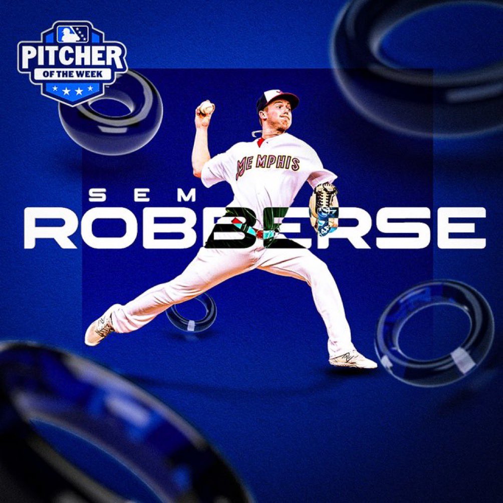 Sem Robberse is the International League Pitcher of the Week! 🏆 The No. 12 prospect allowed one hit and struck out nine across eight innings this past week, Go Sem!