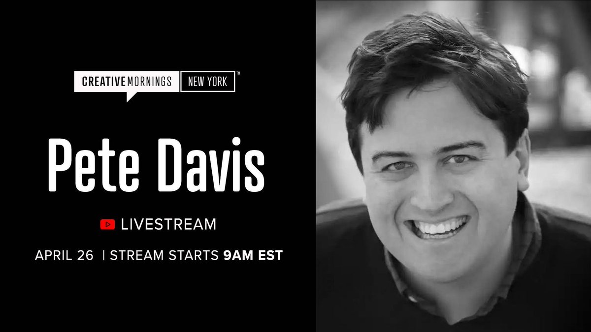 Can’t join us in person on April 26th? Watch the livestream of our event with Pete Davis @PeteDDavis Register on our site on the livestream page buff.ly/49H0ZMv Thanks to our partners @Harvest and @MPBcom. #CMNYC