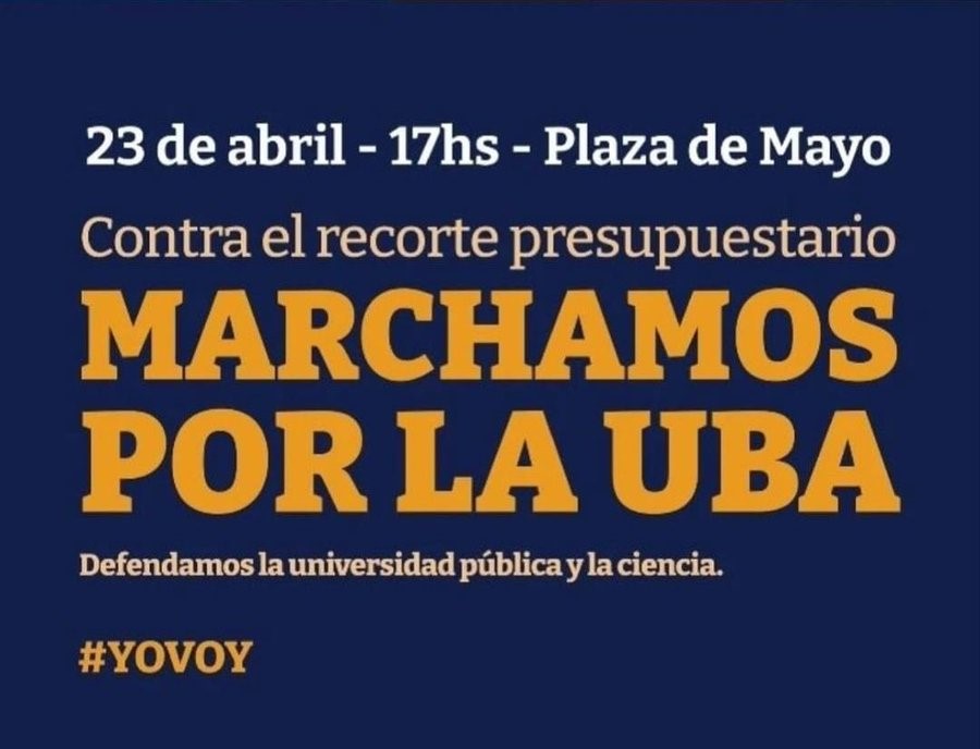 Por la educación pública, gratuita, inclusiva y de calidad. 
#YOVOY #SalvemosLaUniversidad