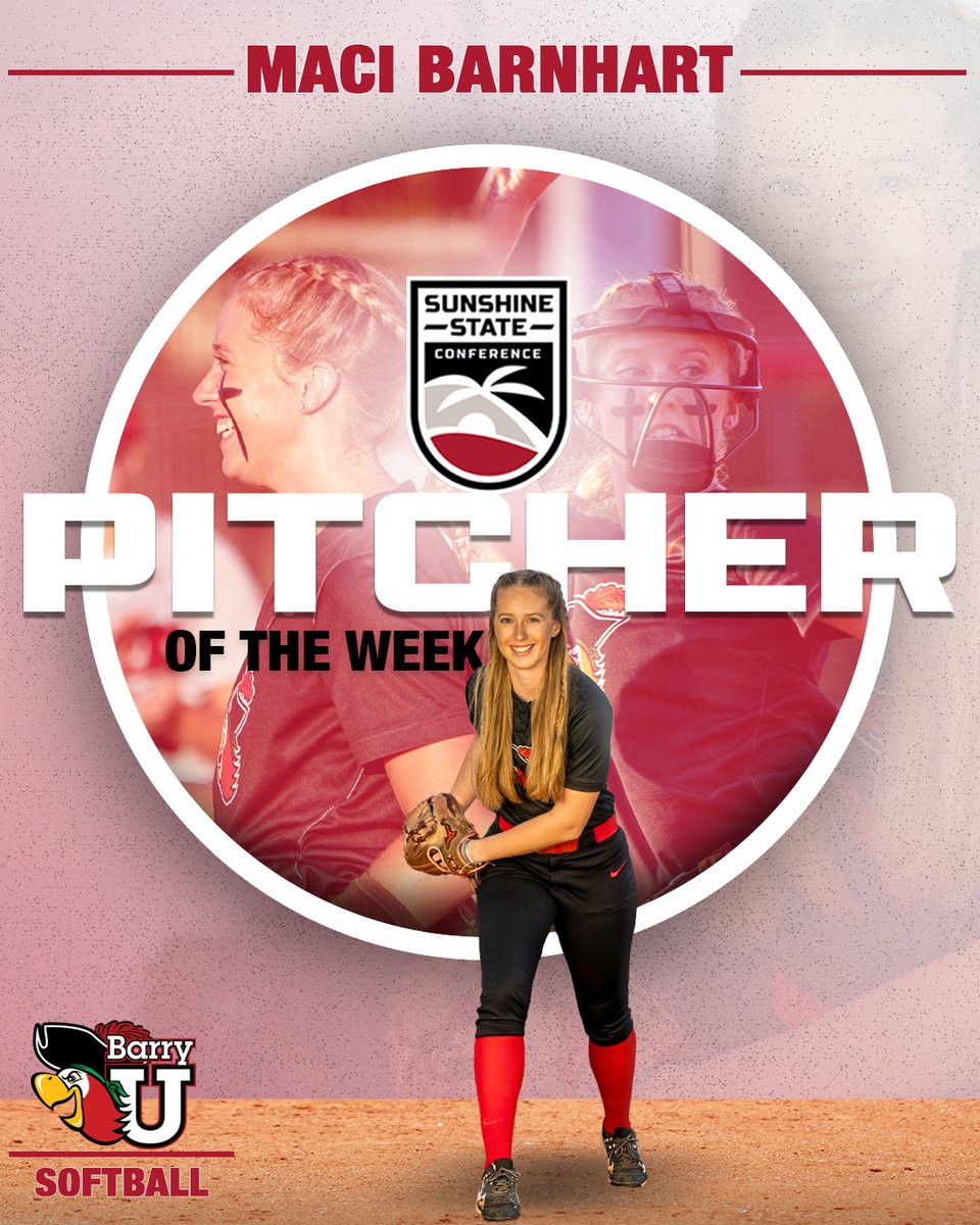 GoBarryBucs's tweet photo. . @BarryUSoftball sweeps the @D2SSC weekly awards with Maci Barnhart earning Pitcher of the Week and Caroline Figueroa being named Player of the Week
#GoBarryBucs https://t.co/Y1MQ1j3sqe