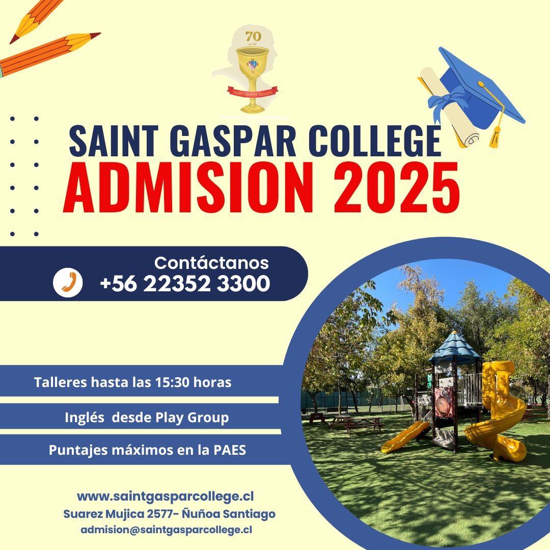 SaintGaspar's tweet photo. Proceso de admisión 2025.
Invitamos a la familias que conocen nuestro proyecto educativo a participar activamente del nuevo proceso de admisión https://t.co/wSsdVDPXUv