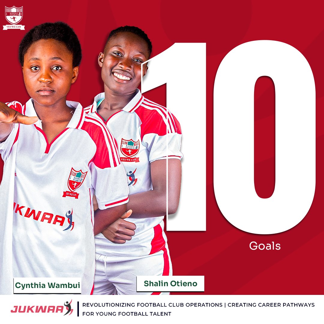 Wambo and Shalin have each scored 1⃣0⃣ goals for Kayole Starlet Junior.

The duo has been a vital force in the team this season ❤️🤍

#YesWeCan #JukwaaSports #FootballKE
