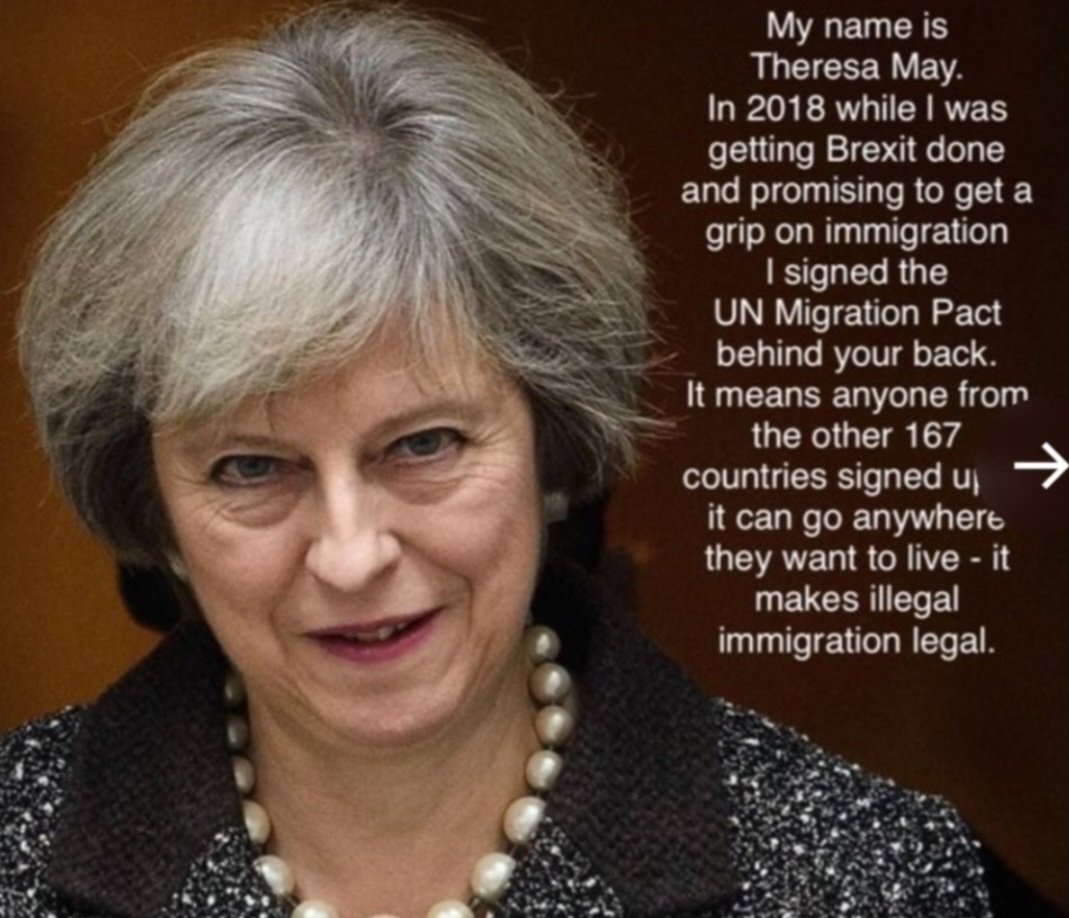 🤣🤣👇🤣🤣 him, Tuss, Boris and May have been saying the same lies for 5yrs now.

The boats won't stop because Theresa May signed the UN Migration Pact aka Global Compact for Migration in Dec 2018.

Every PM after her could have scrapped the pact as it's not legally binding.