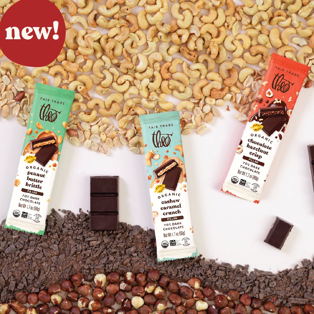 🍫 NEW THEO FILLED CHOCOLATE 🍫 A decadent mix of flavors and textures. Rich dark chocolate on the outside with a blend of creamy and crunchy filling inside. 

Discover your new daily indulgence. Shop the collection:  l8r.it/zHqc.