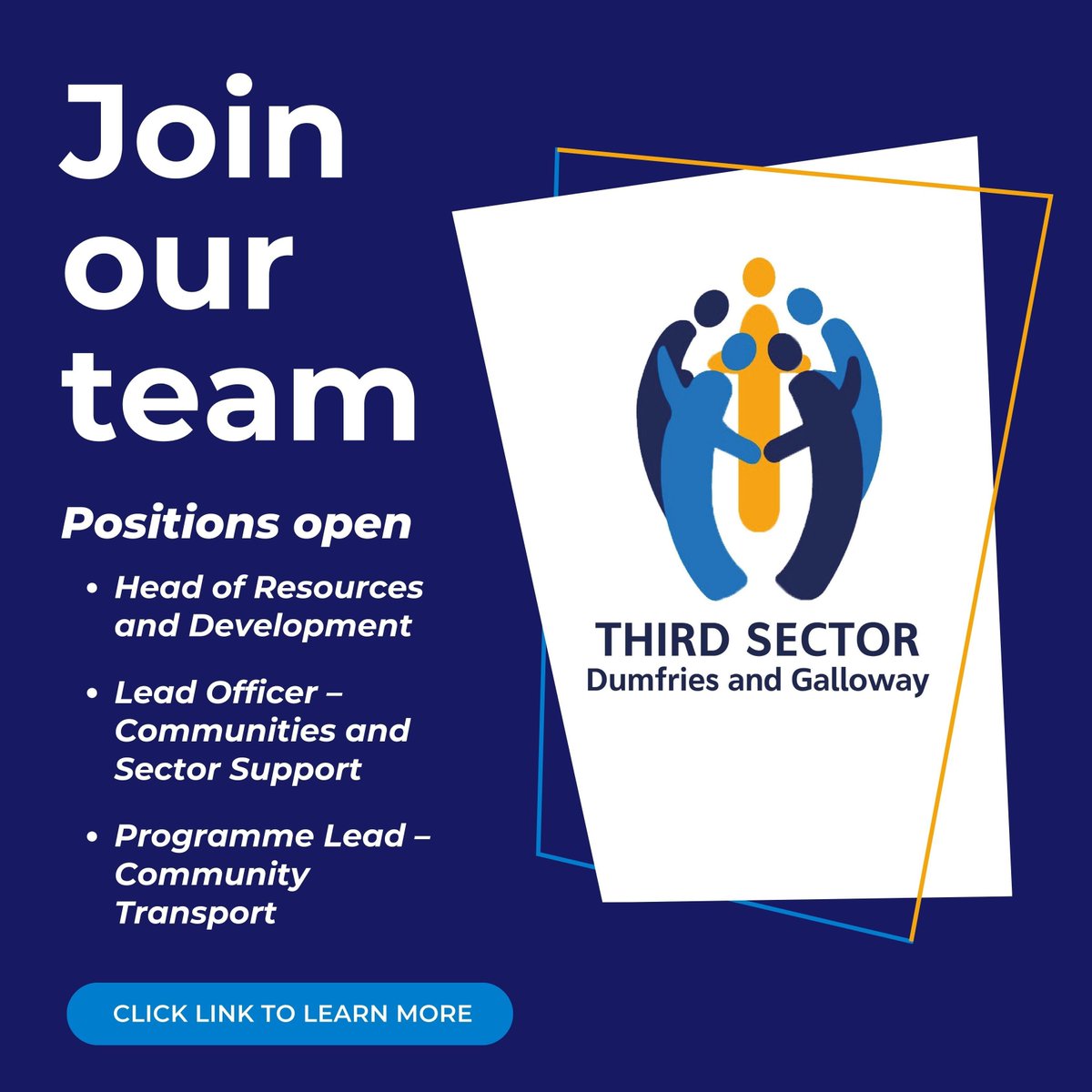 Exciting roles open to join Third Sector Dumfries and Galloway. For more: buff.ly/39aeK9J #thirdsectordg