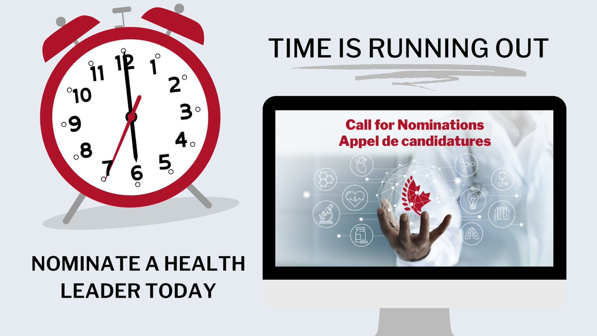 Time is ticking ⏰ Nominate your mentor in health for induction into the Canadian Medical Hall of Fame bit.ly/3GlFO54