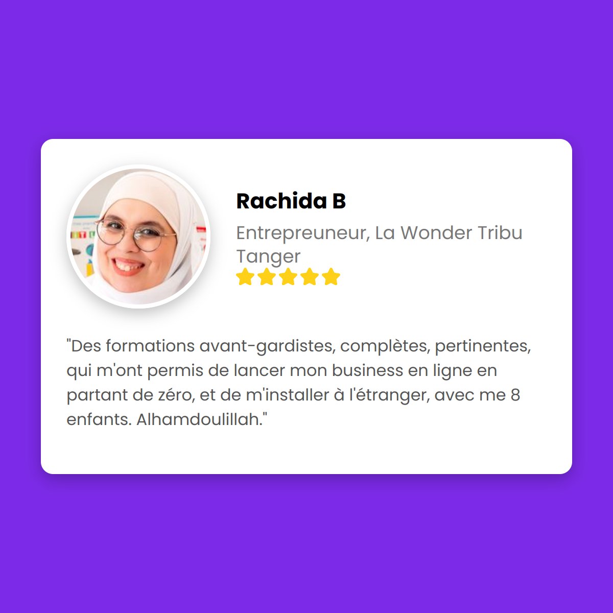 ❤️ Feedback signé Rachida B