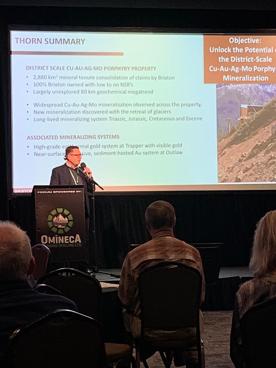 brixtonmetals's tweet photo. ๐ท CEO Gary Thompson highlighting Brixtonโs flagship Thorn Project during his presentation at the KEG Conference in Kamloops, BC.
$BBB $BBBXF #Copper #Mining #Silver #Gold #KEGConference https://t.co/4Zt8R9ZhS8