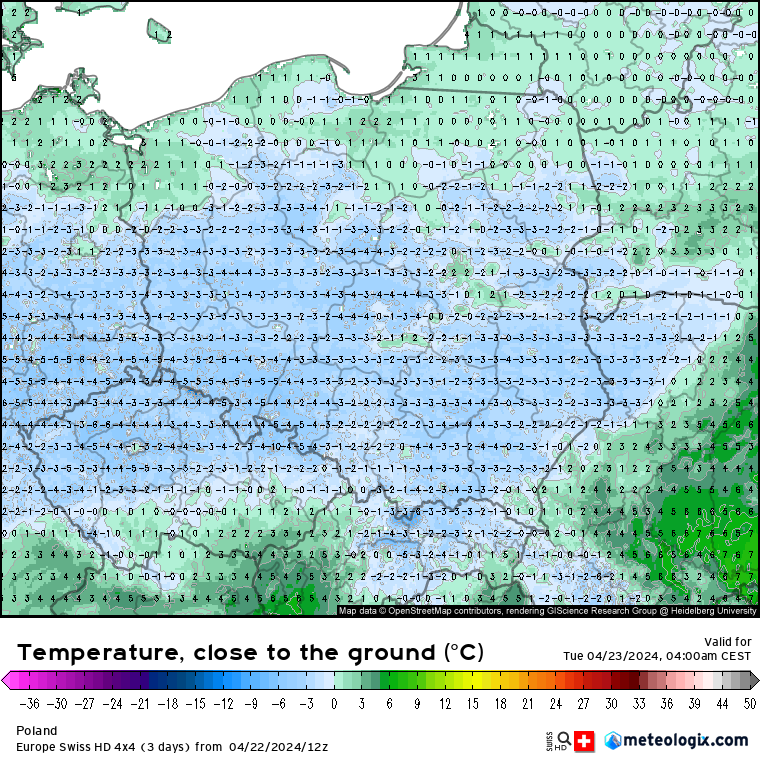 Przed nami zimna noc, która w większości kraju zapisze się z wyraźnym, przygruntowym przymrozkiem. ❄️ Według dostępnych prognoz, przymrozki pojawią się tej nocy i we wtorkowy świt nad większością województw (mniejszy zasięg może tyczyć się głównie północnych i północno-wschodnich