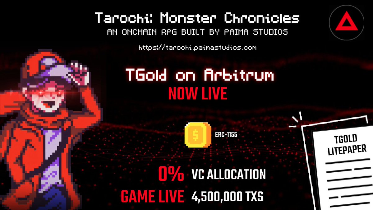 📢Tarochi gold is live!!! Tarochi is one of the most popular games deployed on the Arbitrum stack 👀 And Tarochi Gold is now tradable directly on Arbitrum 💪 Learn how to trade and see how it works ↓