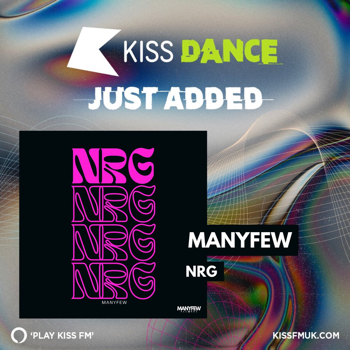Huge thank you to @KissFMUK #dance for adding ‘NRG’ ⚡️ to rotation 💿 

#nrg #energy #manyfew #housemusic #electronicmusic #kissfm