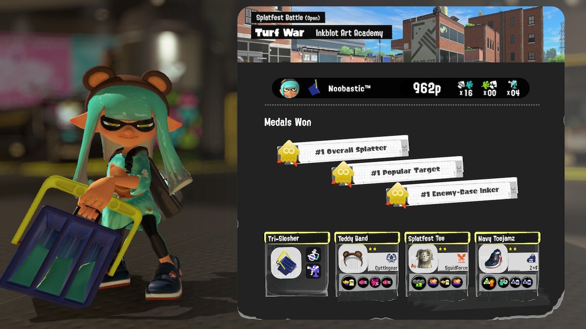 OniTheDemon1's tweet photo. I guess my girl @NoobasticT wasn't satisfied with the kills while i play for her lol #Splatoon3 #NintendoSwitch https://t.co/CxPUcy5ROY