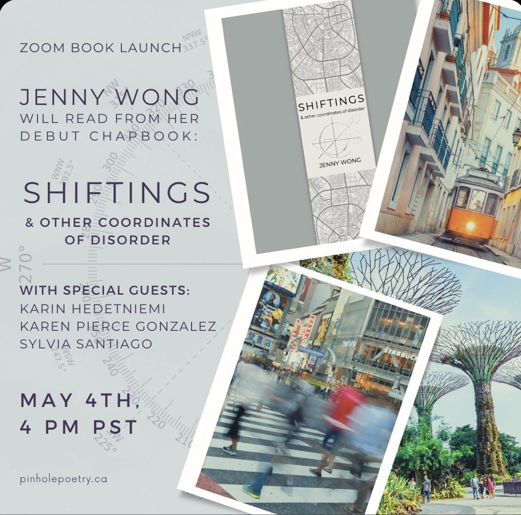 Less than two weeks until my first chapbook ‘Shiftings & Other Coordinates of Disorder’ launches with @PinholePoetry!! 🚀✨ Join the launch party (May 4th): pinholepoetry.ca/events/ Also, pre-orders are now available: pinholepoetry.ca/shop-for-poetr…