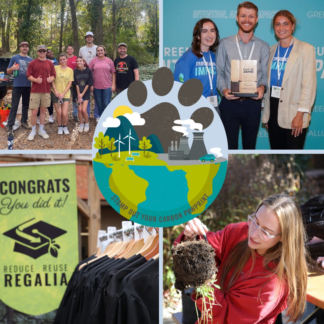 🌍♻️ The average American’s carbon footprint weighs in at a whopping 16 tons per year! Celebrate Earth Week by helping us raise $1,600 for the Sustainability Support Fund in Ecology. 🌿🐾 Stomp out your carbon pawprint and help protect our world. 💚✨ t.uga.edu/9QX