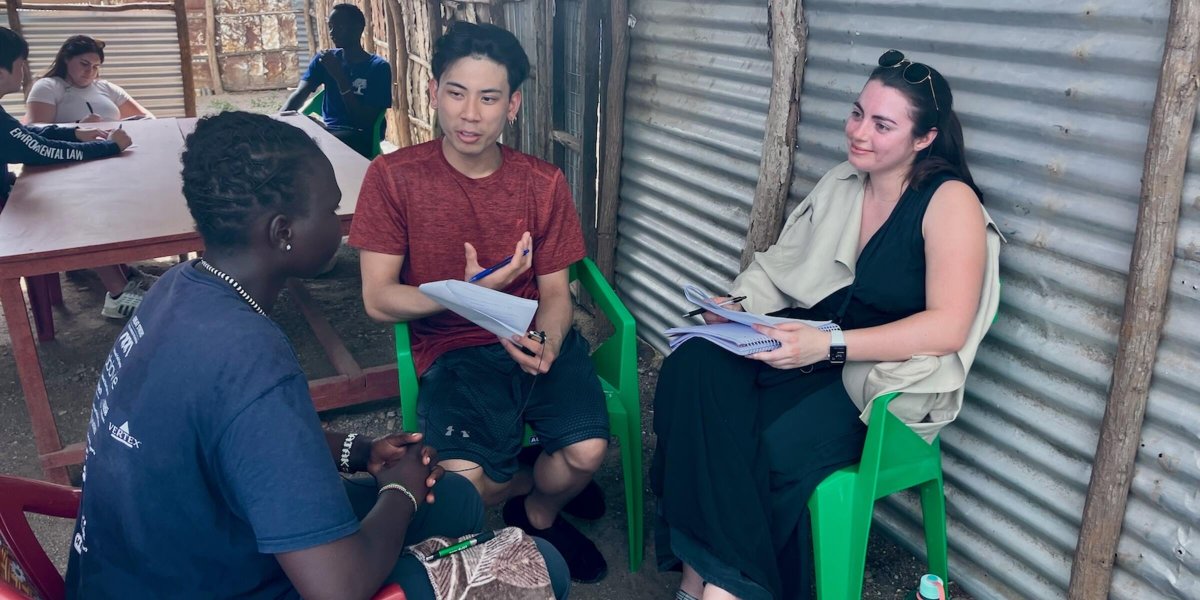 Students spent their spring break at Kenya's Kakuma refugee camp interviewing refugees whose rights to health, education, work,& free expression are limited because they are restricted from moving outside the camp. Learn about the #USFLaw Clinic's efforts bit.ly/49QaJnJ