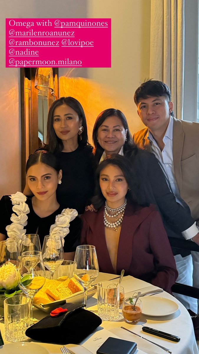 x01_mer's tweet photo. Hello Milan, here for the launch of Omega Speedmaster 38 with Marilen Nunez, Pam Quinones, Lovi Poe, Nadine Lustre and Rambo Nunez #omega #philippines #milan #italy #speedmaster38 #nadinelustre 📷antonsd (4/22/2024) https://t.co/nv7GLqwRmq