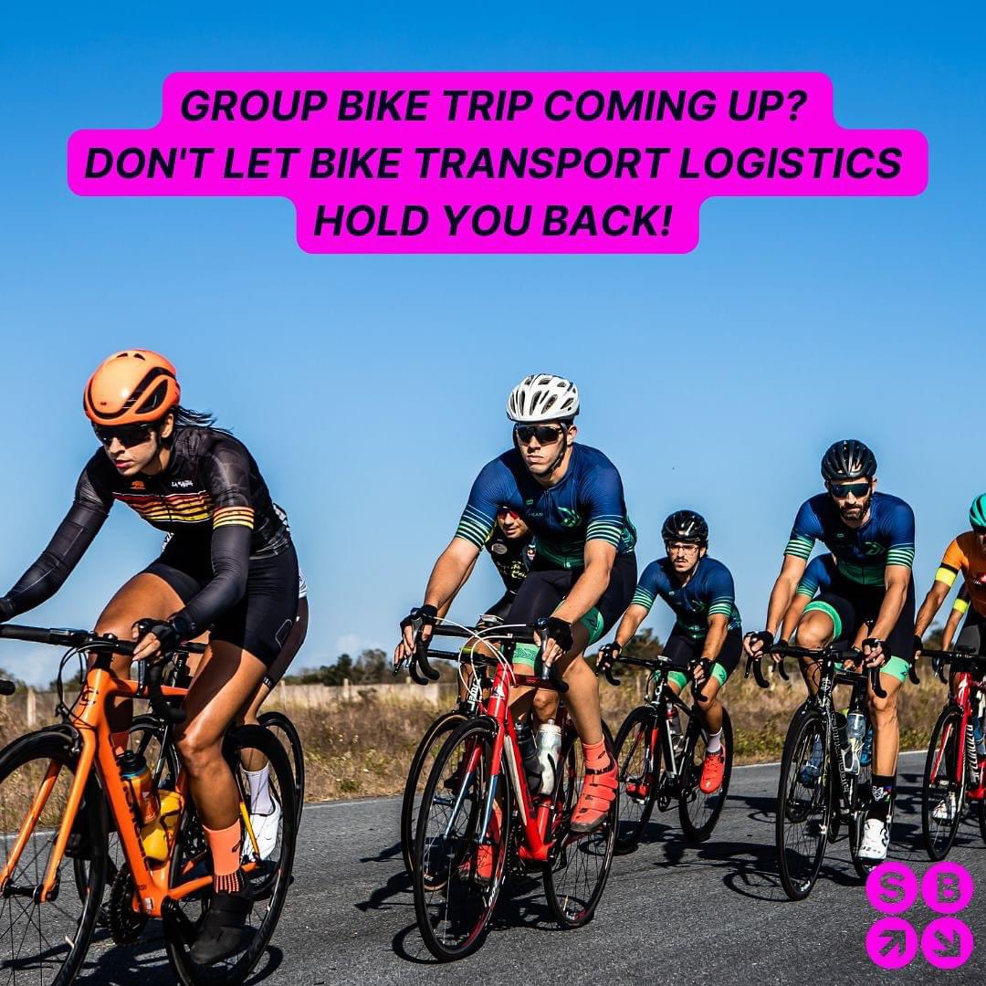 Group bike trip coming up? 🚴‍♂️ 

Don't let bike transport logistics hold you back! With SendBike, we'll take care of it all. 🙌

Whether you're flying to one destination and cycling to another, we've got you covered. 😊

sendbike.com

#cycling #bike