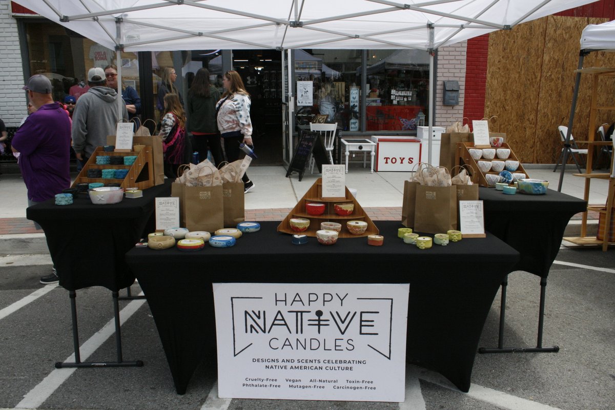 felix_clary's tweet image. The Herbal Affair and Festival in downtown Sandsprings last Sat. was lovely! The Happy Native Co. makes candles the owner is Cherokee, and she handcrafts all of the candle holders with concrete materials. They were stunning! #HerbalAffair #sandsprings #nativebusiness