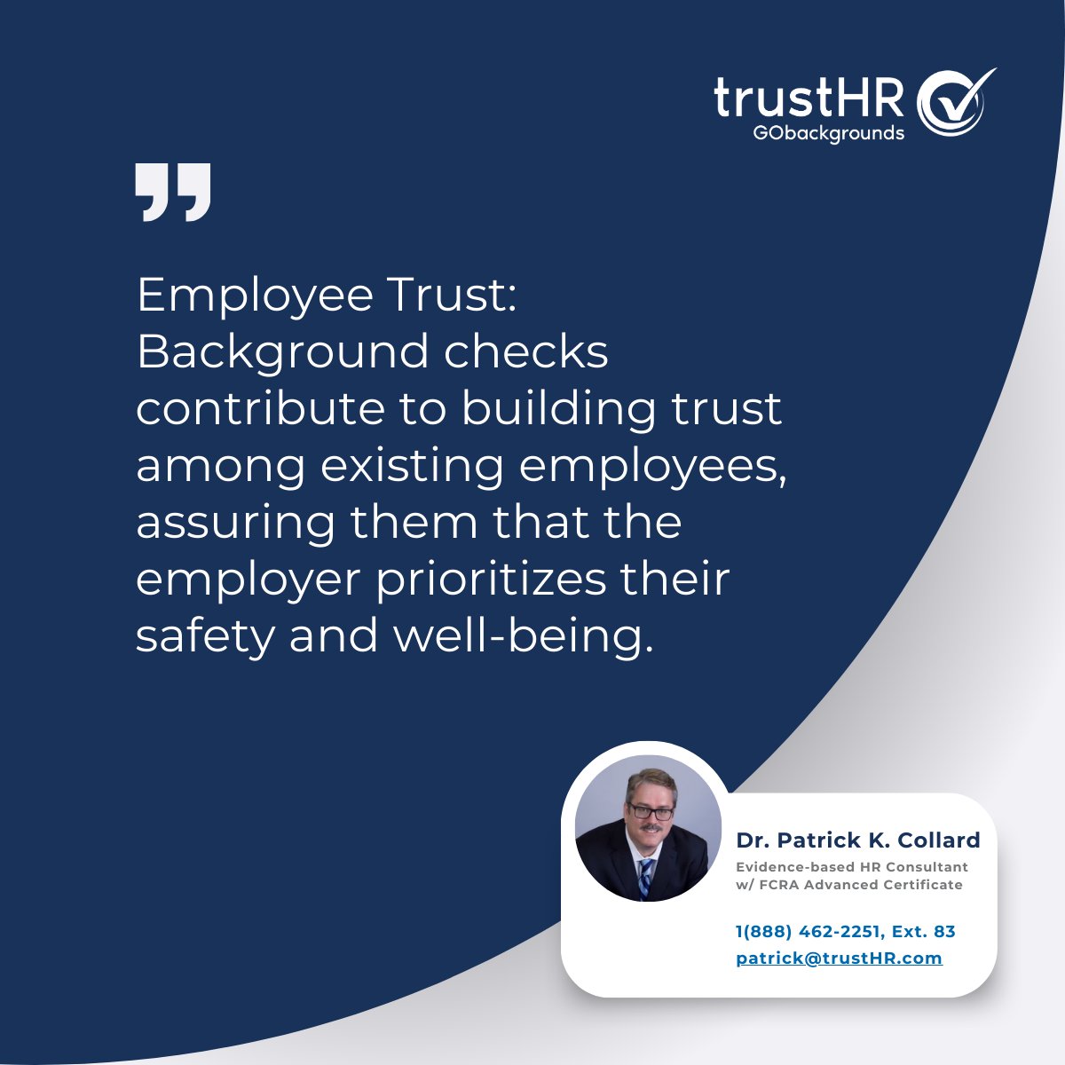 Does your company need quality background checks with fast turnaround times? Contact Dr. Patrick K. Collard today! #backgroundchecks #employmentscreening #criminalchecks
